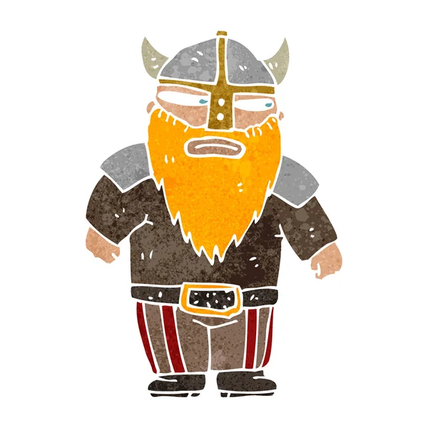 Vikingo de dibujos animados retro — Vector de stock