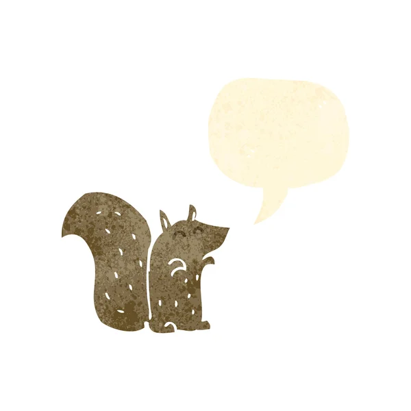 Retro cartoon squirrel with speech bubble — Stock Vector