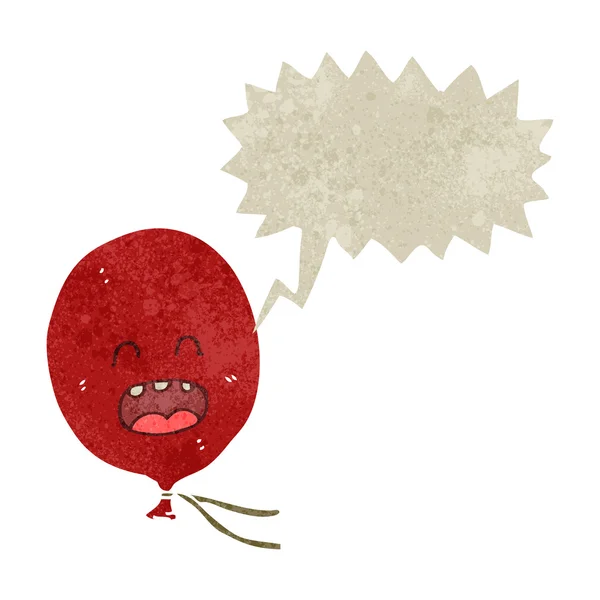 Retro dibujos animados riendo globo rojo — Vector de stock