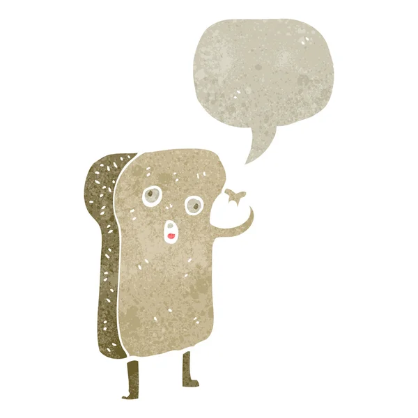 Ретро-мультяшный кусочек тоста — стоковый вектор