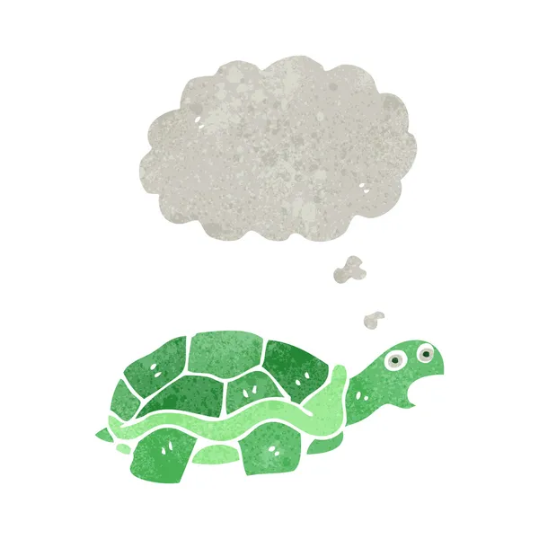 Żółw retro kreskówka z bańki myśli — Wektor stockowy