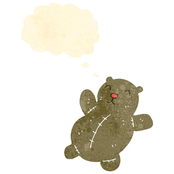 Ρετρό γελοιογραφία αρκουδάκι με σκέψη φούσκα — Διανυσματικό Αρχείο