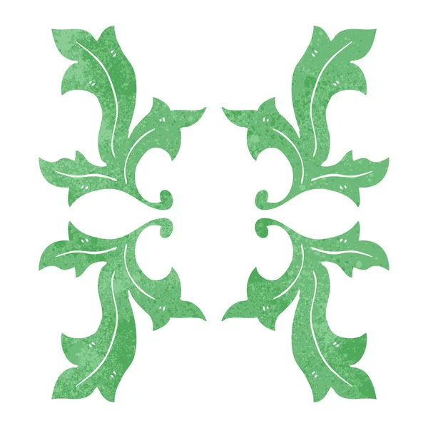 Dibujos animados retro patrón decorativo hoja floral — Vector de stock