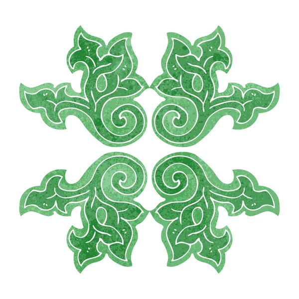 Retro cartoon floral leaf decorative pattern — Stock Vector