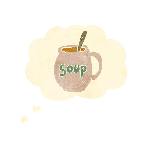 Ρετρό κούπα σούπα κινουμένων σχεδίων — Διανυσματικό Αρχείο