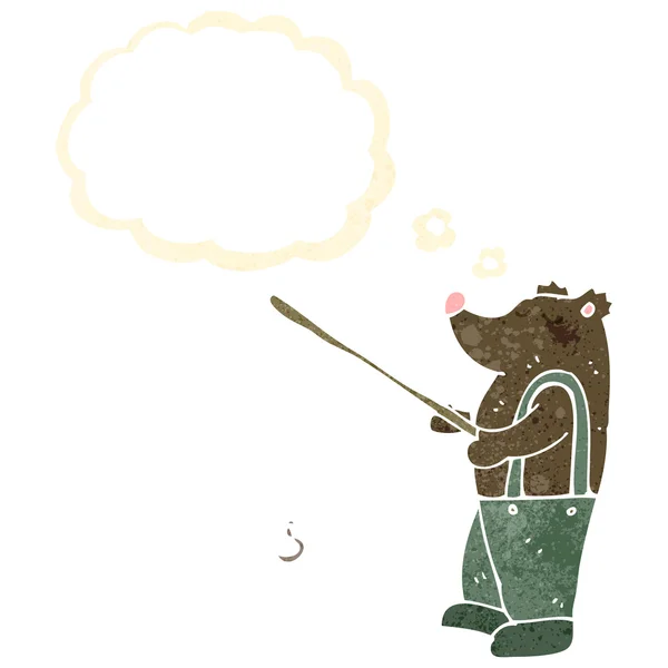 Pesca dell'orso del fumetto retrò — Vettoriale Stock