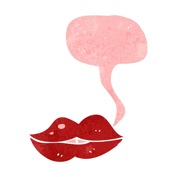 Ретро мультяшний рот з мовною бульбашкою — стоковий вектор