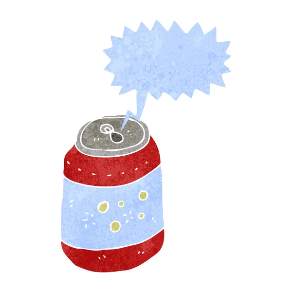 Retro cartoon fizzing soda can — Stock Vector