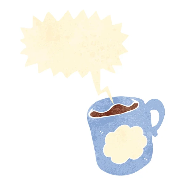与语音泡沫咖啡复古卡通杯 — 图库矢量图片