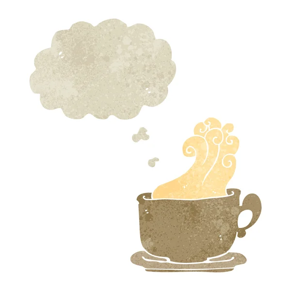 Hot cup of coffee retro cartoon — Stock Vector