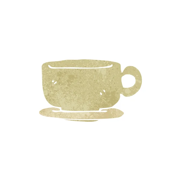 Tasse à thé dessin animé rétro — Image vectorielle
