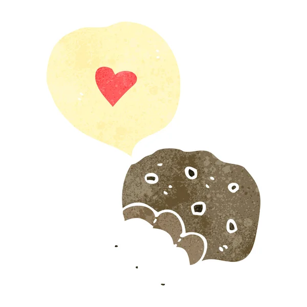 Retro dibujos animados amor galletas símbolo — Vector de stock