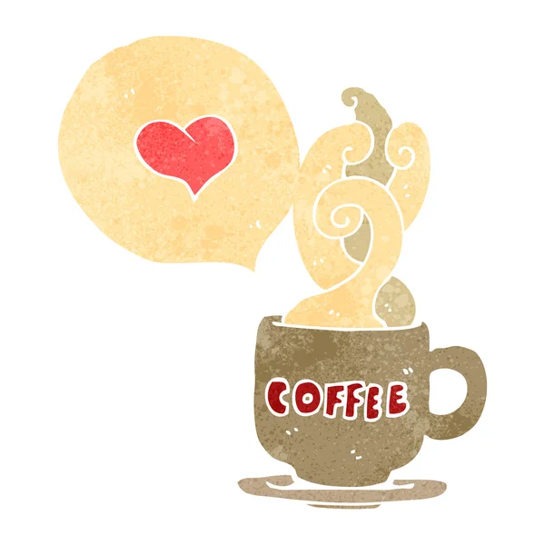 Ρετρό γελοιογραφία αγάπη καφέ σύμβολο — Διανυσματικό Αρχείο