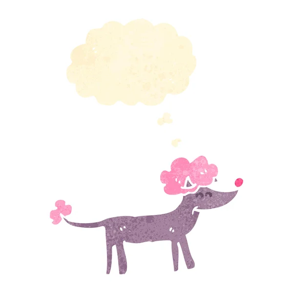 Retro poodle desenho animado com bolha de fala — Vetor de Stock