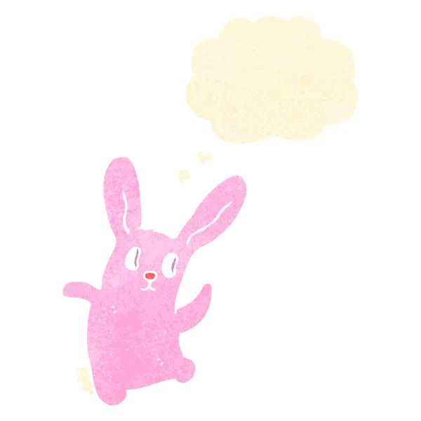 Retro cartoon spooky konijn met tekstballon — Stockvector