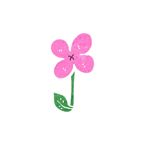 Rétro dessin animé petite fleur — Image vectorielle