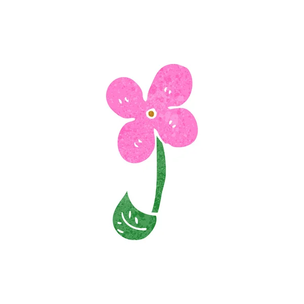 Retro cartoon kleine bloem — Stockvector