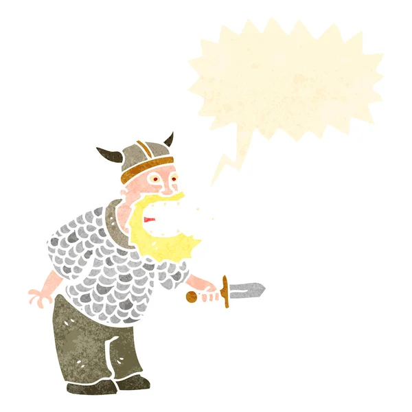 Retro dessin animé viking en colère — Image vectorielle