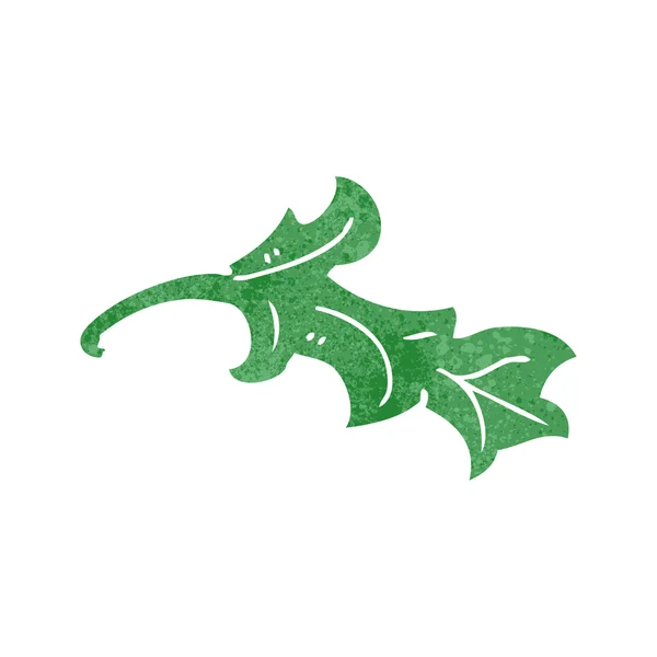 Retro cartoon floral leaf design element — Stock Vector