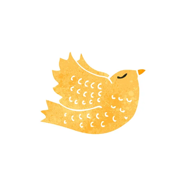 Retro kreslený roztomilý ptáček — Stockový vektor