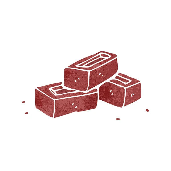 Retro cartoon pile of bricks — Stock Vector