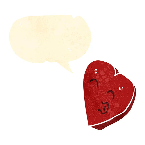 Ρετρό καρτούν καρδιά αγάπης — Διανυσματικό Αρχείο