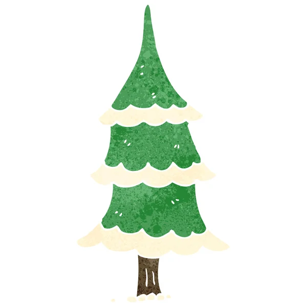 Retro çizgi film Noel ağacı — Stok Vektör