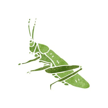 Retro cartoon grasshopper