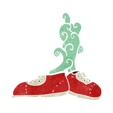 Retro karikatür kokan eski Ayakkabı