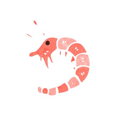 Retro karikatür karides