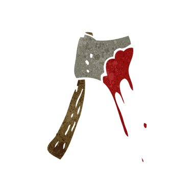 Retro karikatür kanlı balta