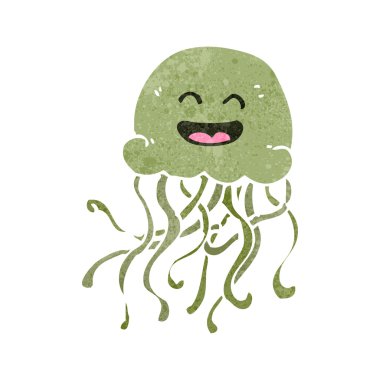 Retro karikatür denizanası