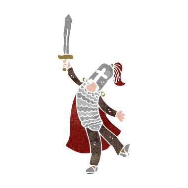 Eski karikatür Orta Çağ Şövalyesi