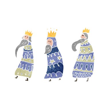 Retro karikatür üç krallar