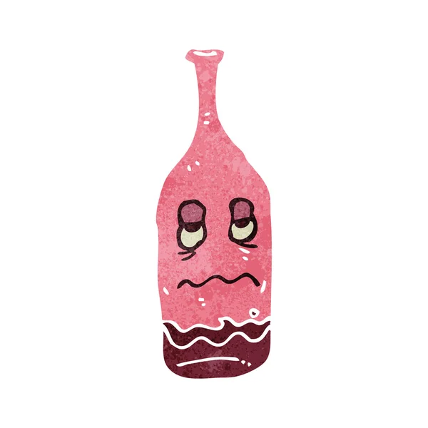 Bouteille de vin rouge dessin animé rétro — Image vectorielle