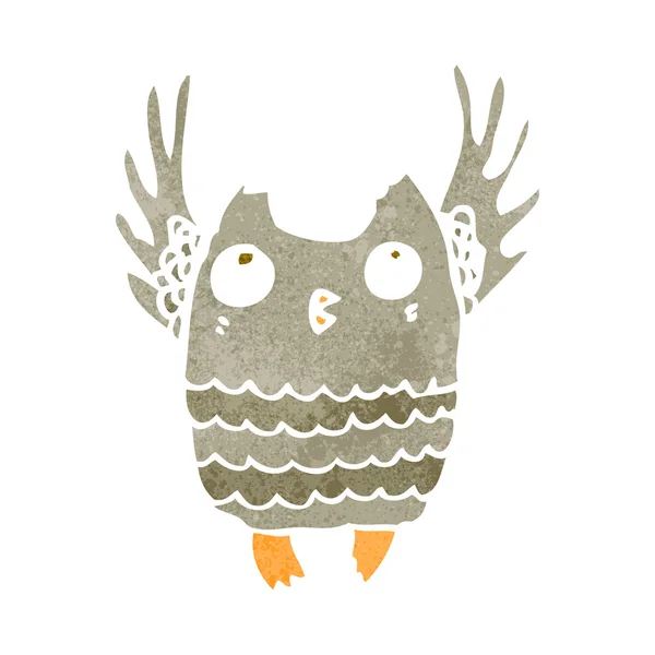 Retro cartoon owl,bird — Stock Vector
