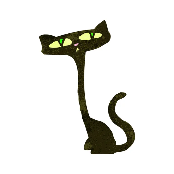Retro cartone animato gatto nero — Vettoriale Stock