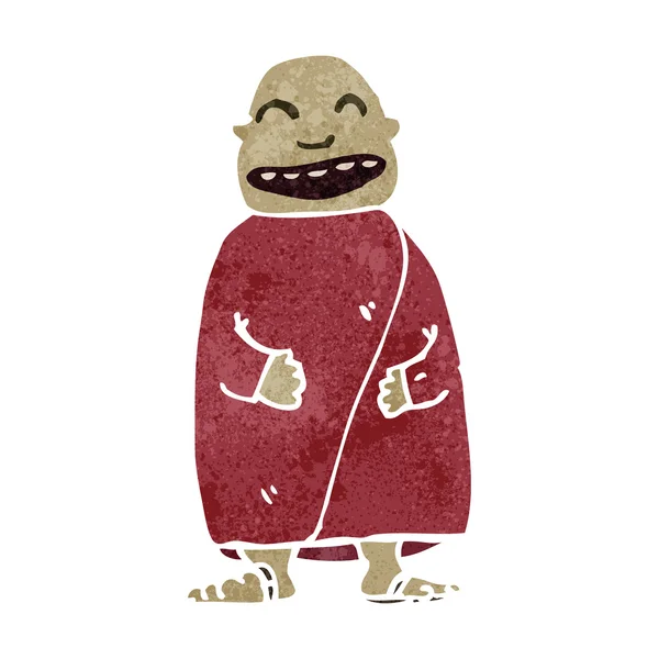 Retro cartone animato felice monaco — Vettoriale Stock