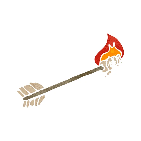 Caricatura retro flaming arrow — Archivo Imágenes Vectoriales