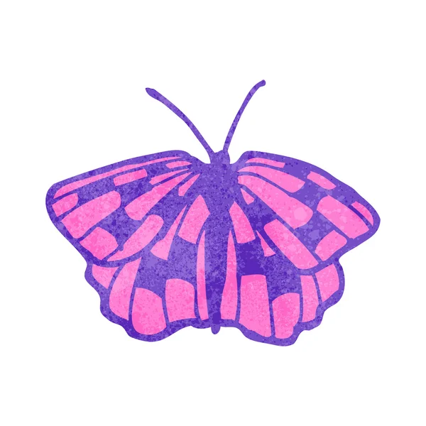 Retro kreslený motýl — Stockový vektor