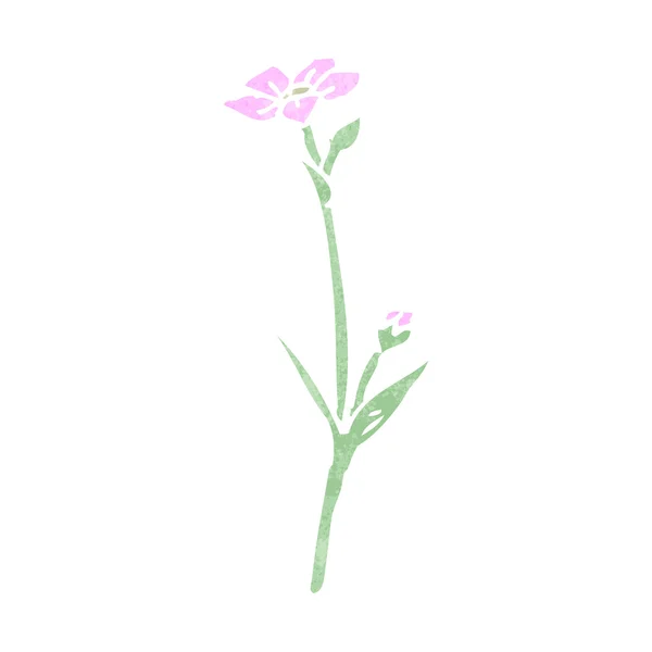 Caricature rétro fleurs sauvages — Image vectorielle