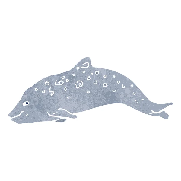 Ретро-мультяшный дельфин — стоковый вектор