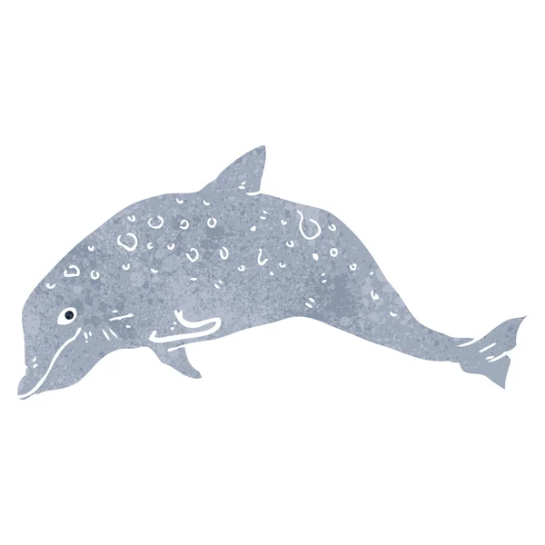 Delfín de dibujos animados retro — Archivo Imágenes Vectoriales