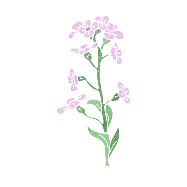 Retro dibujos animados flores silvestres — Vector de stock