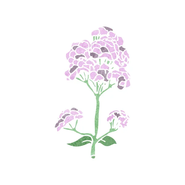 Retro tecknad vilda blommor — Stock vektor