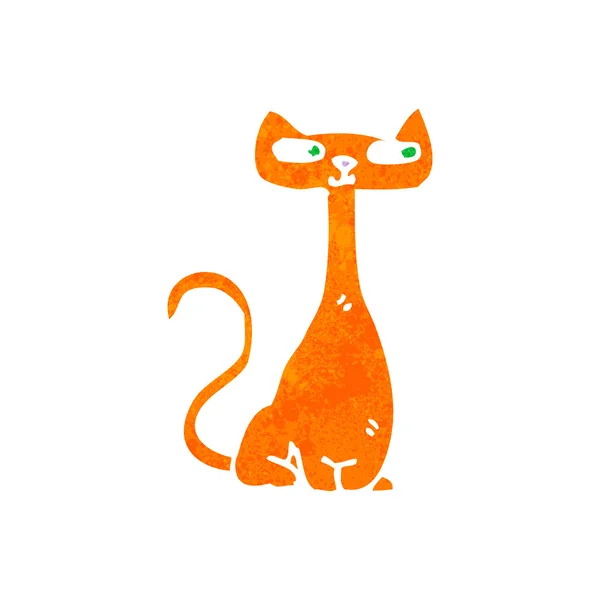 Chat dessin animé rétro — Image vectorielle