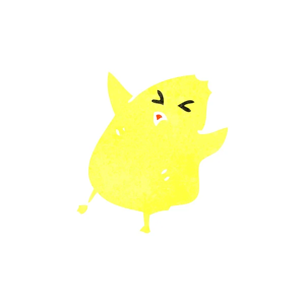 Retro cartoon gele vogel — Stockvector