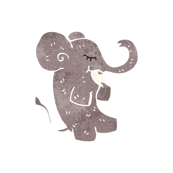 Elefante cartone animato retrò — Vettoriale Stock