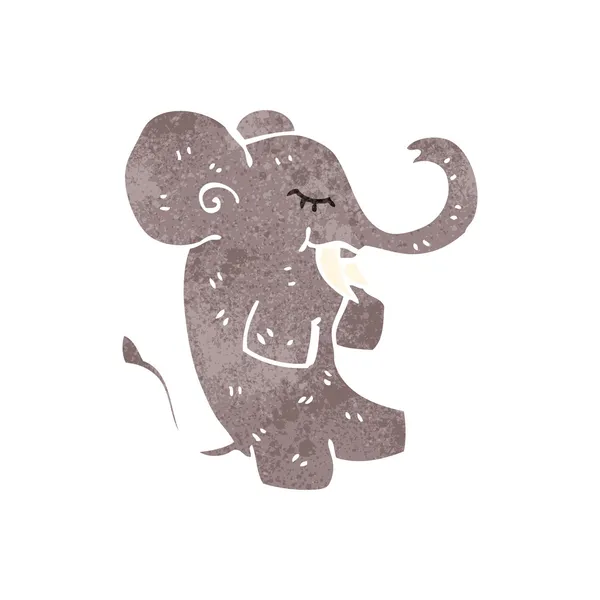 Elefante de desenhos animados retrô — Vetor de Stock