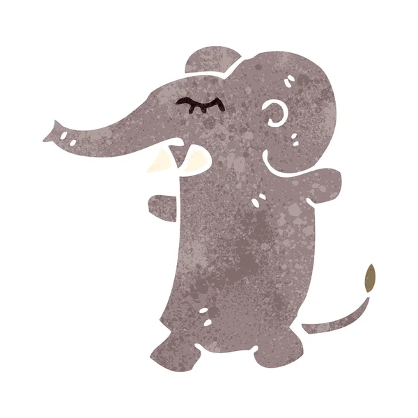 Elefante de desenhos animados retrô — Vetor de Stock